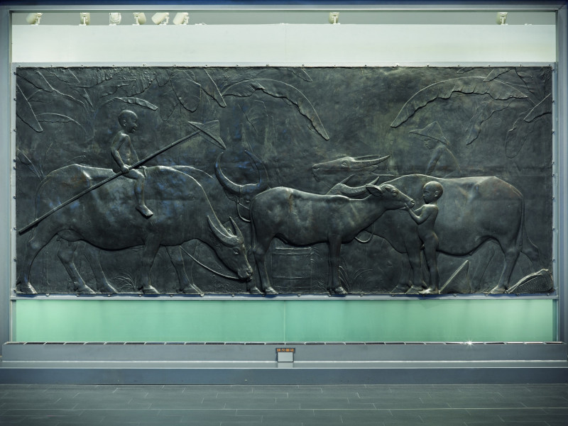 〈水牛群像〉，銅，555x250公分。國立台灣美術館典藏。 （國美館提供）