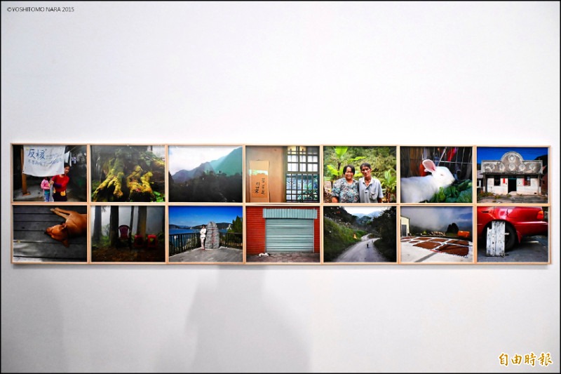 奈良美智2015年行旅台灣所拍攝的攝影作品。（記者李惠洲攝）