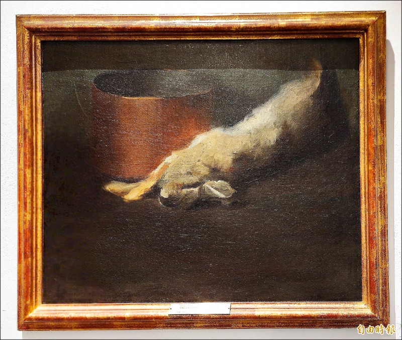 歐姬芙1908年在紐約藝術學生聯盟學習，並以畫一隻死亡的兔子與銅罐的油畫〈無題〉，贏得威廉．馬里特．切斯獎，從此在美國藝術領域打開知名度，該作品現為藝術學生聯盟收藏。（記者凌美雪攝）