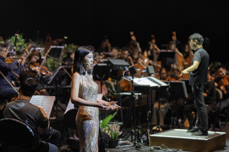 音樂總監李哲藝指揮灣聲樂團與多位實力歌手合作演出。（灣聲樂團提供）