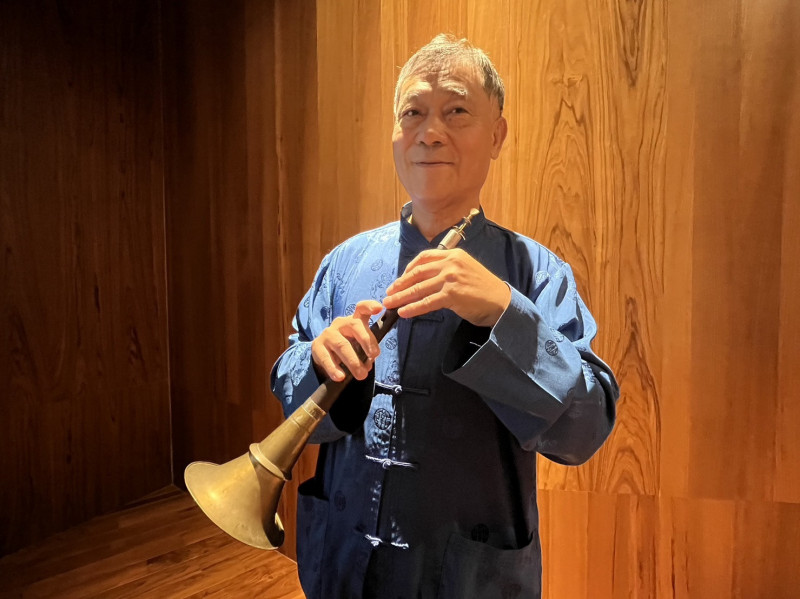 傳統表演藝術客家八音保存者田文光先生。（記者廖雪茹攝）