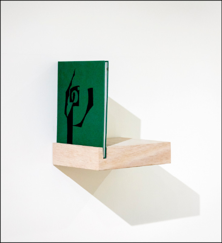 吳睿哲也常思考做為媒介之一的「書本」其形式、尺寸、設計的意義。（潘怡安攝）