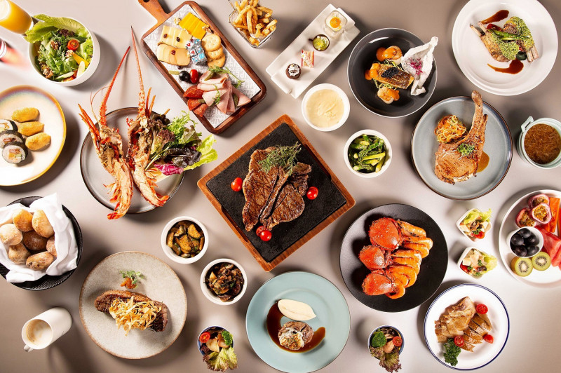 台北萬豪酒店Garden Kitchen，於5月10至12日母親節期間加開晚間餐期。（台北萬豪提供）
