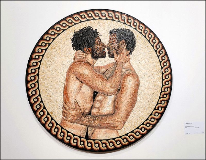 歐馬爾．米斯馬爾（Omar Mismar），馬賽克畫作〈鏡子中的兩個身分不明的戀人〉（Two Unidentified Lovers in a Mirror ）。