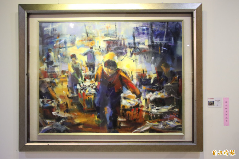 臺陽美術特展金牌獎許秀玟的作品「港邊協奏曲」。（記者林宜樟攝）