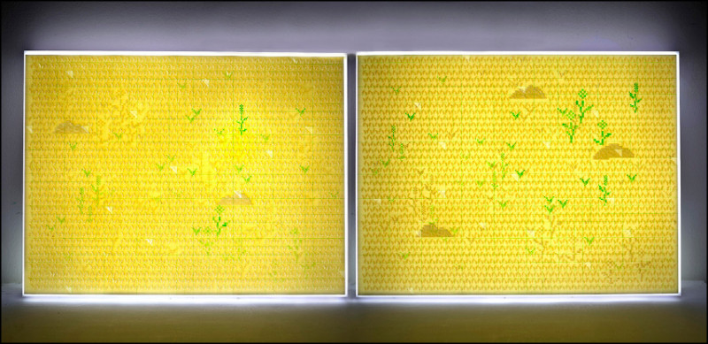黃得誠〈光的風景〉燈箱、油墨、紙60×80x7.5公分，共2件，2024。（國美館提供）