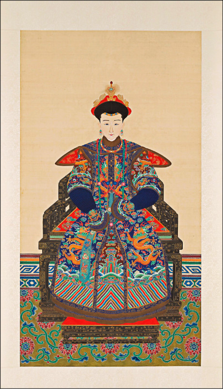 清朝公主畫像存世至今者相當少見，這件是借自美國史密森尼國立亞洲藝術博物館的〈道光帝五女壽臧和碩公主畫像〉輸出品。（故宮提供）