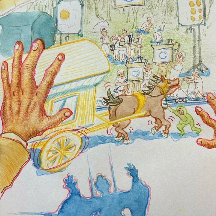 周大為作品融合戲劇元素創造個人風格。（台北插畫藝術節提供）