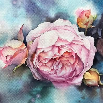 「幸の山茶花」黃孟玲師生茶花創作展&王睿手作工藝聯展，讓茶花的千嬌百媚在畫布等各種媒材上綻放。（蔣育鳳提供）