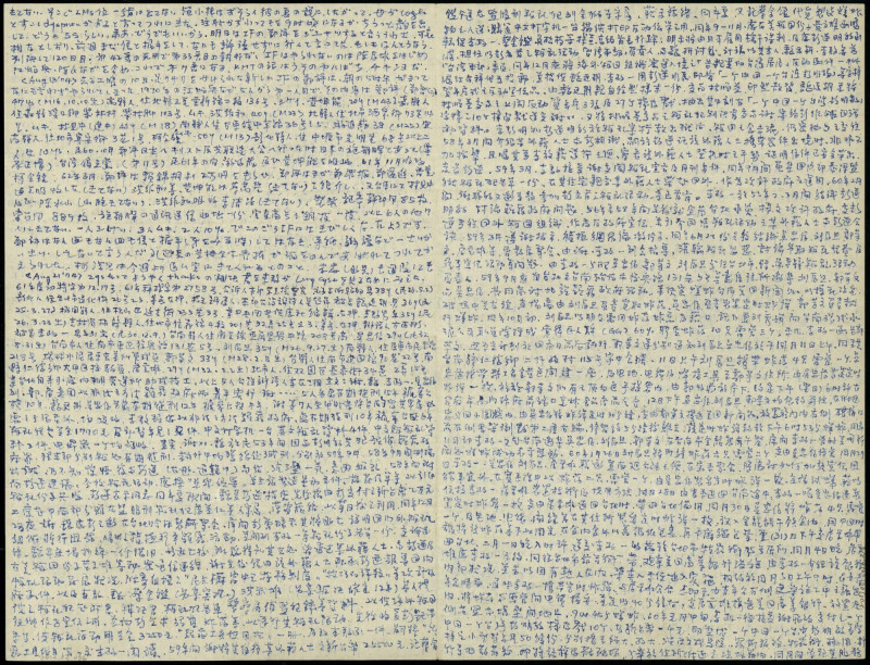 陳中統於外役時期會將平日心情或發生事件依照時間順序，以日文書寫於筆記紙上，並且縮小字體以便利藏匿。（人權博物館提供）