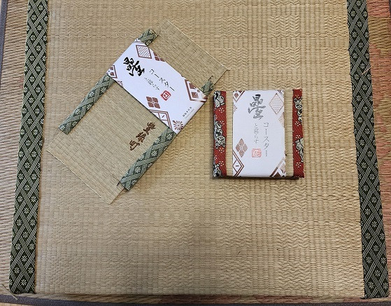 李宗勳製作的榻榻米坐墊、杯墊和DIY材料包。（南市觀旅局提供）