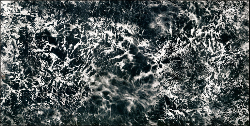 陳陽熙〈夜幕〉水墨、宣紙，69×137公分，2005。
