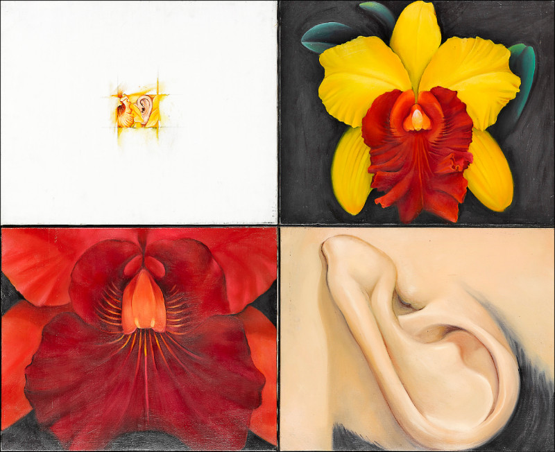 嚴明惠〈愛人的耳朵〉油彩、畫布，105 x 131公分，1992。（國美館提供）