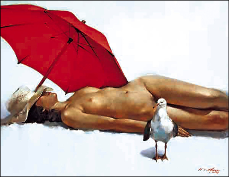 陳輝東〈夏日〉，油彩畫布，71.5×91.5cm，1983年，國美館藏。