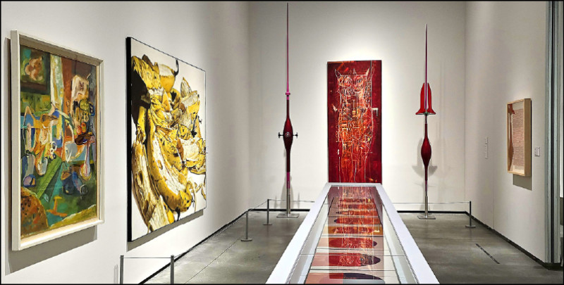 「世界」美術藍圖展出多位資深代表性藝術家的作品，也是台灣與世界藝術對話的成果。