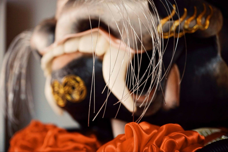 電氣黑虎爺將軍的鬍鬚設計結合貓科動物觸鬚意象。（陳安嘉攝，洄游創生提供）