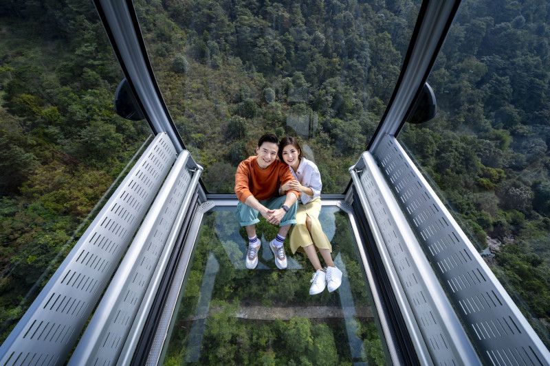 「昂坪360」繼標準車廂、水晶車廂後推出的全景纜車，整體視野開闊。（昂坪360提供）