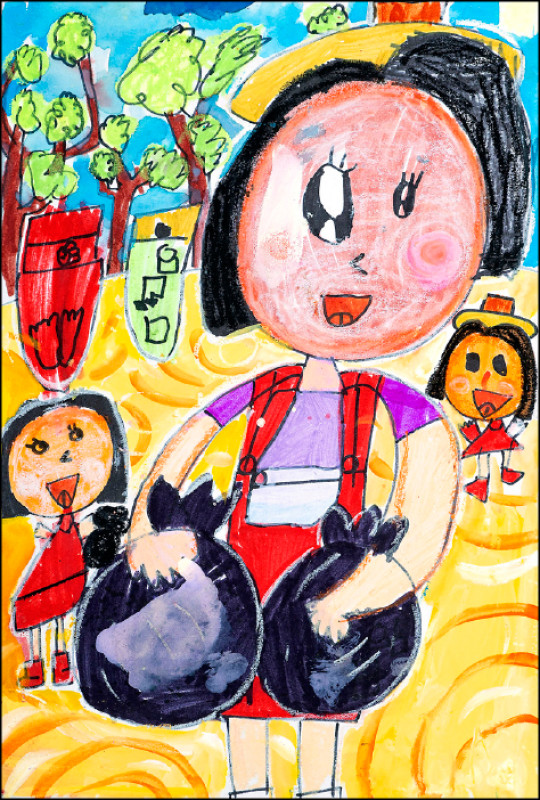 低年級組優選：楊依潔 作品名稱：大家一起做環保