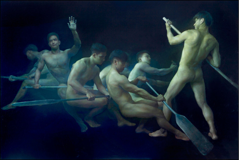 林欽賢〈黑水溝〉油彩、畫布，170×256公分，2022。台中市美術館典藏。