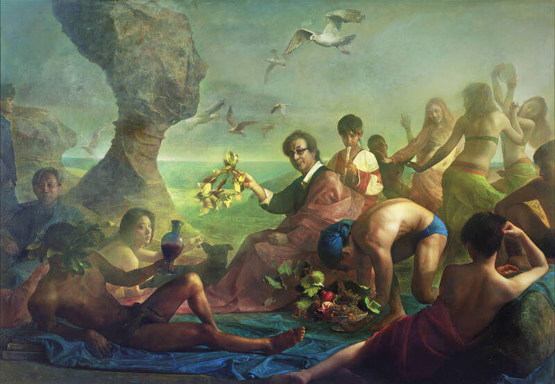 林欽賢〈野柳的桂冠〉油彩、畫布，259×182公分，2020～22。