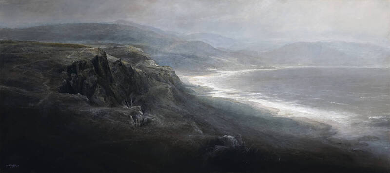 林欽賢〈望〉油彩、畫布，180×80公分，2025。