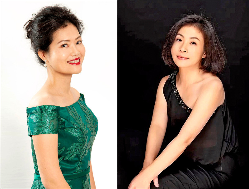 上半場聲樂與崑曲的對話，由女高音黃莉錦（左圖）、次女高音范婷玉擔綱演出。（台灣崑劇團提供）