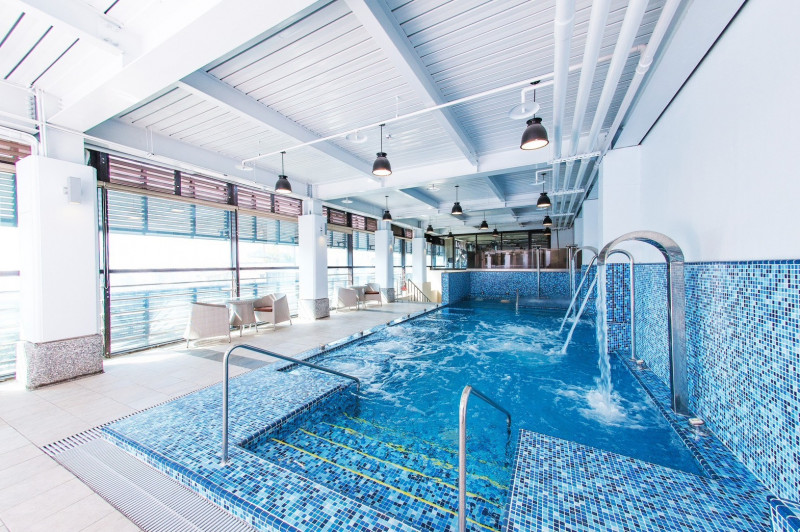 入住北投大地酒店可使用雪景大眾風呂、露天泳池及SPA水療池等設施。（北投大地酒店提供）