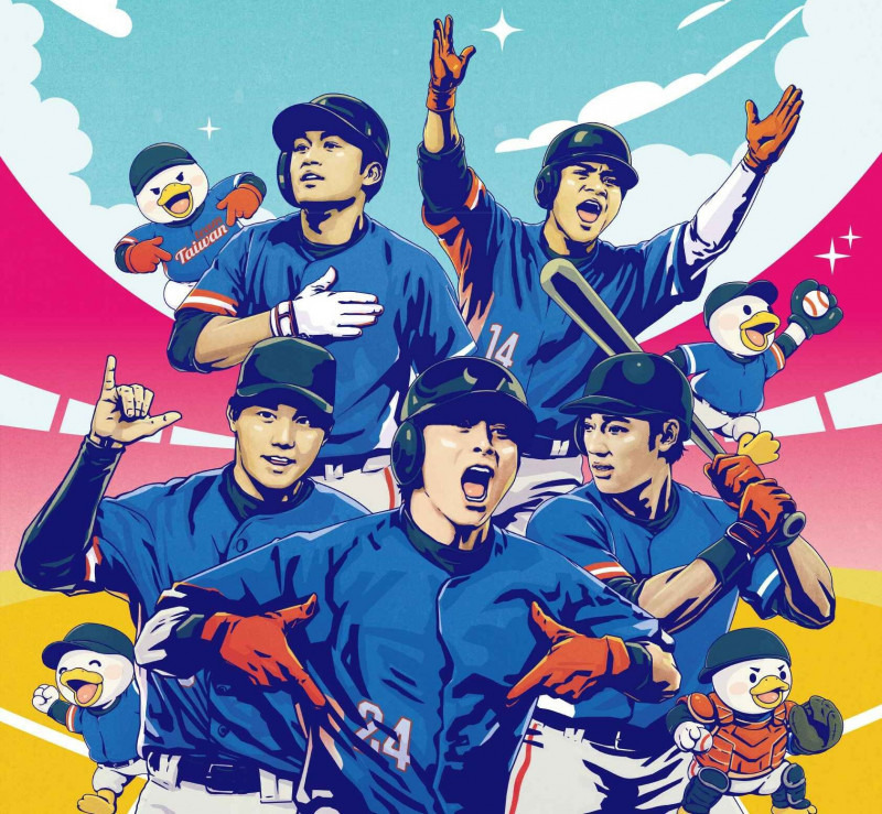 台史博人氣吉祥物今年變身「棒球小鴨」，眼尖的民眾可先在海報上「揪鴨鴨」。（台史博提供）