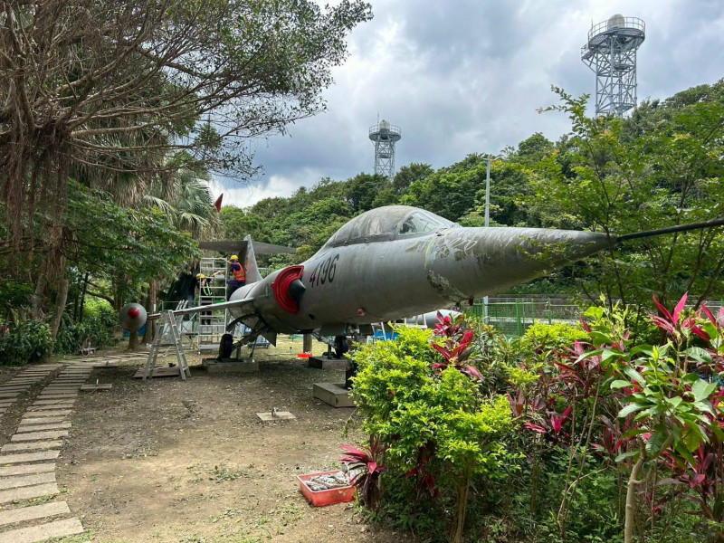 F-104戰機將從基隆軍武公園拆解移至桃園航空城博物館第1機庫。（文化局提供）