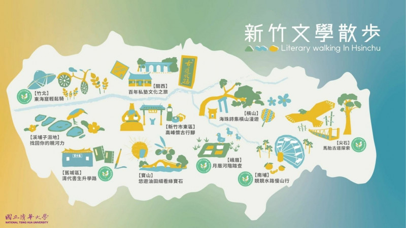 清華大學與企業及在地團體合作的「新竹文學散步」已拓展10條路線。（清大提供）