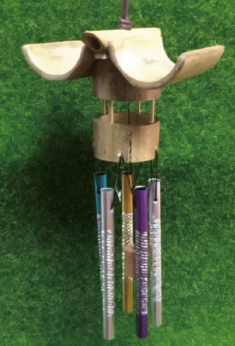 南投縣文化局舉辦古蹟日行動博覽會，安排「竹風鈴手作體驗」。（南投縣文化局提供）