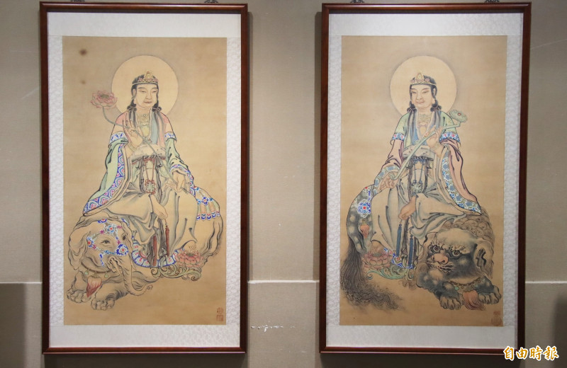 文殊菩薩及普賢菩薩。（記者林宜樟攝）