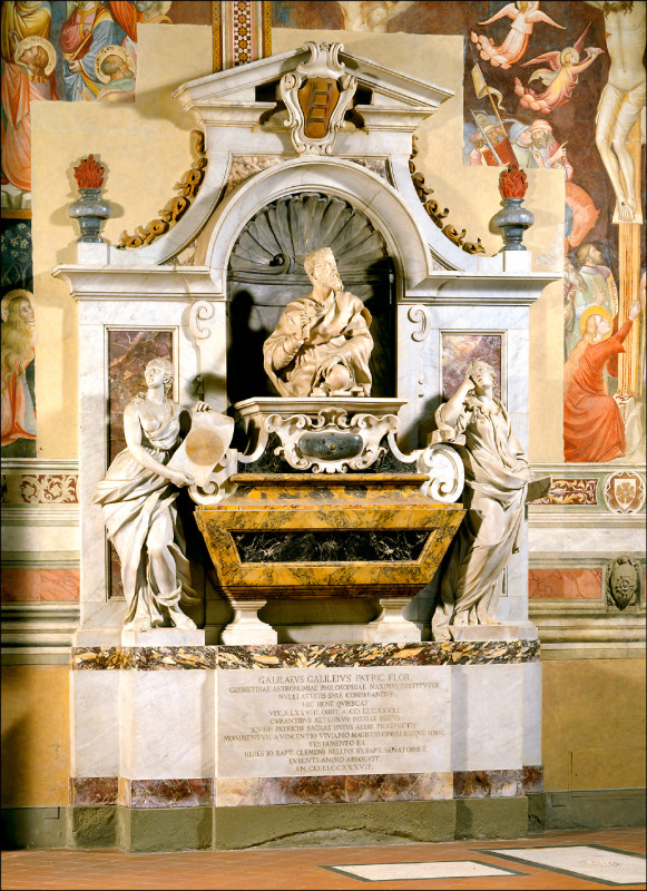 伽利略墓，位於佛羅倫斯聖十字大殿內。（達志）