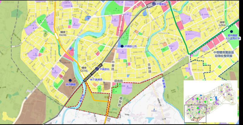 南桃園藝文中心預定地位於平鎮高中南側農業區整體開發案中。（都發局提供）
