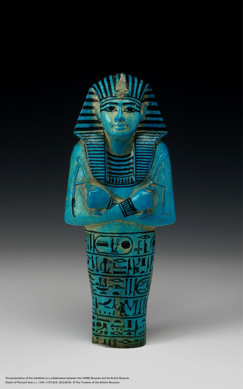 〈塞提一世的沙布提俑〉，沙布提俑是放在墓室裡的人形雕像，做為墓主在死後世界的僕役。（圖片版權：大英博物館理事會）