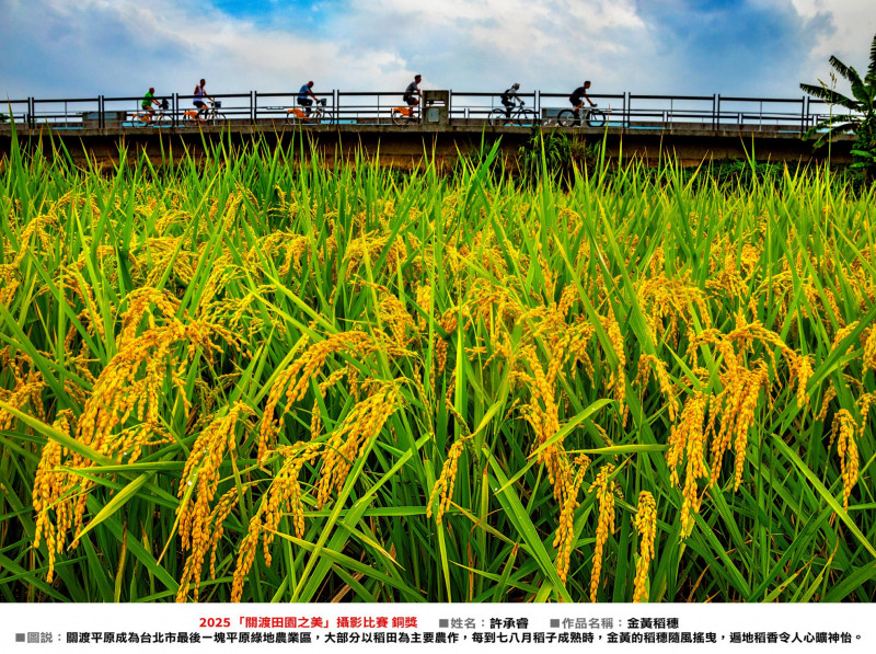 銅獎：〈金黃稻穗〉。（北市產發局提供）