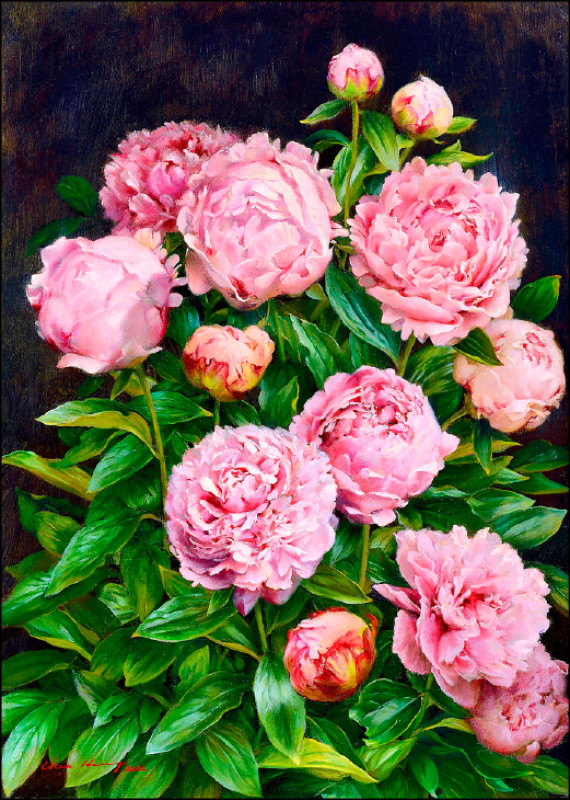 陳香吟作品〈牡丹〉，91×65cm。（陳香吟提供）