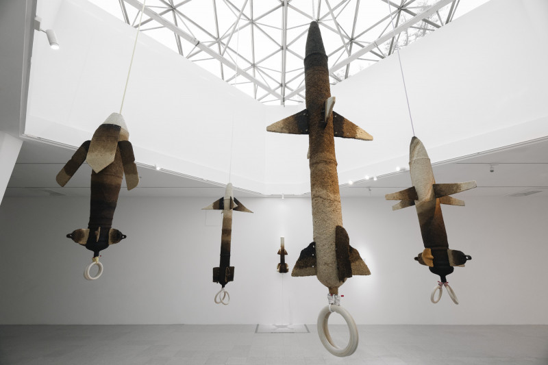 羅懿君將作品〈蔗渣飛彈〉轉換〈稻江飛彈〉將於「2025 城市跑庫文化運動會｣回歸。（視盟、朱銘美術館提供）