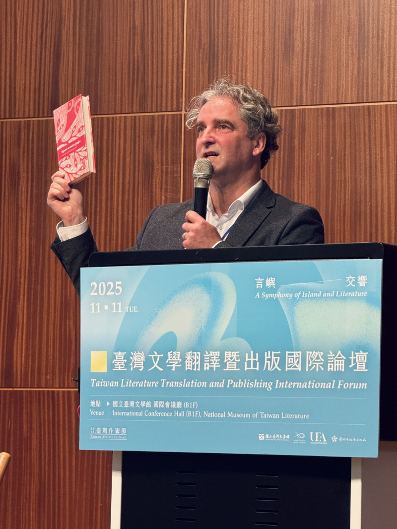 波蘭譯者、前駐臺波蘭辦事處處長Maciej Artur Gaca（梅西亞），帶來激勵人心的翻譯歷程。（台文館提供）