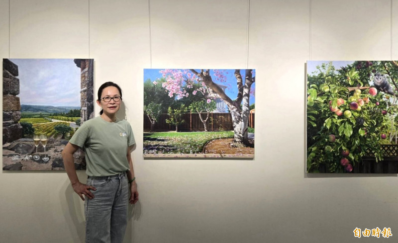 曾靜芳的《親情系列》作品。（記者楊金城攝）