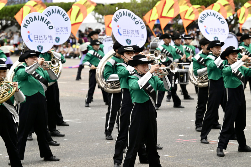 日本東京農業大學第二高等學校吹奏樂部（翡翠騎士） ，去年雙十國慶典禮來台演出。（資料照，記者羅沛德攝）
