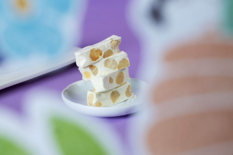 「芋見旅人」禮盒中包含老爺酒店「手工牛軋糖」10入，是老爺酒店經典伴手禮。（南港老爺行旅提供）