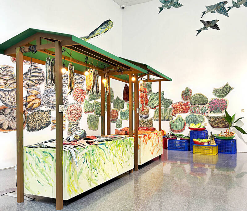 唐唐發的〈藝術擺攤〉將菜市場搬到美術館。
