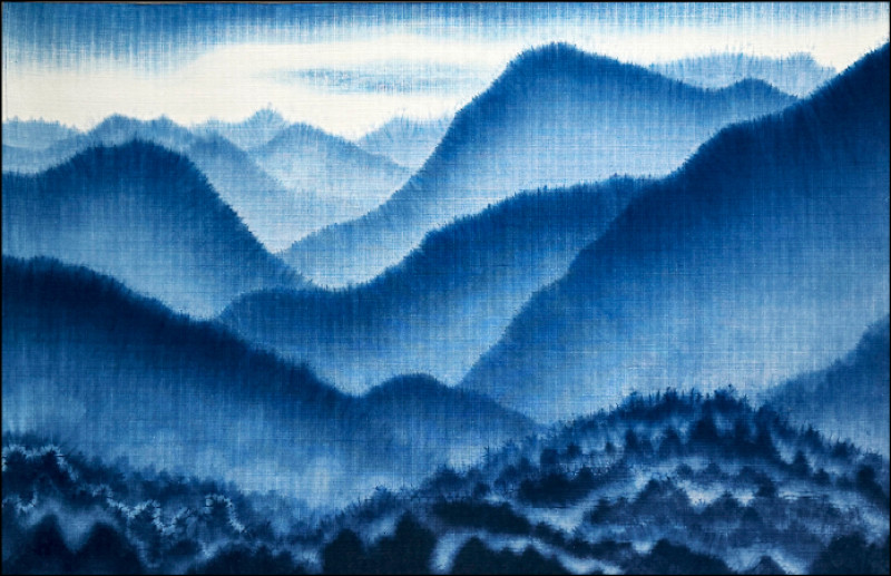 陳景林首件藍染作品〈莊嚴〉。