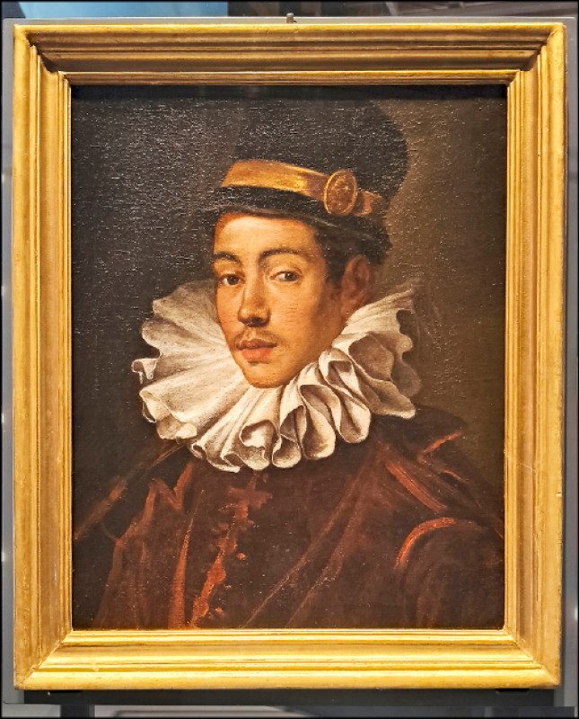 丁托列托1585年作品〈伊東曼殊肖像〉。（林昱晴攝）