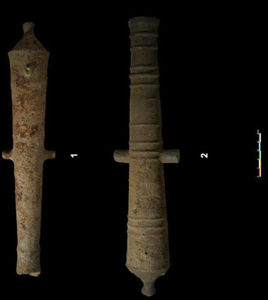 除鏽整理後的清代火砲砲管。（南市文資處提供）