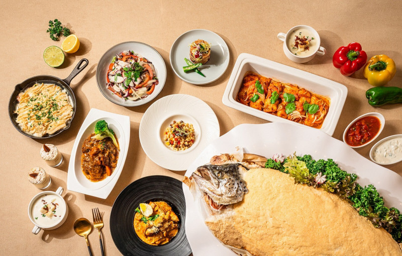 悅市集自助餐廳推出優惠活動，凡姓名含「馬」字（同音亦可）或生肖屬馬者，用餐享兩人同行第2人半價。（台北新板希爾頓酒店提供）