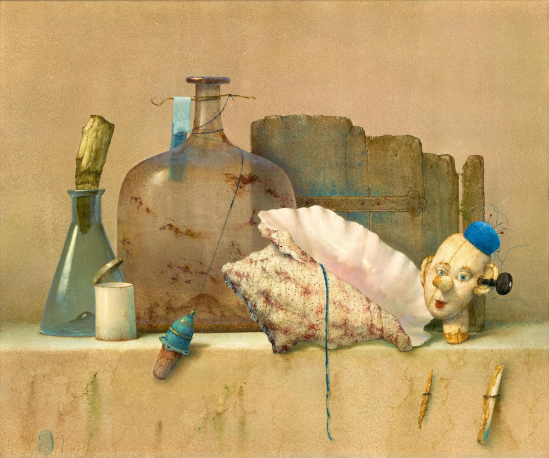 下一檔展覽「我們走了十年」將展出茲德涅克・揚達〈有著針墊的靜物〉。（毓繡美術館提供）