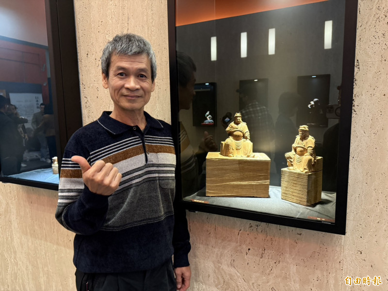 丁宗華展出新作「池王」。（記者李文德攝）