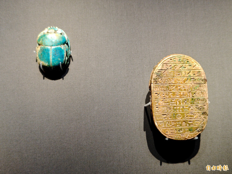 「阿蒙霍特普三世在位時期製作的聖甲蟲」，是大英博物館策展人推薦必看的4件藏品之4。（記者吳俊鋒攝）